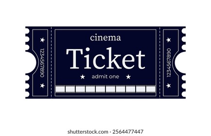 Black and white movie ticket, film, cinema, theater, retro ticket