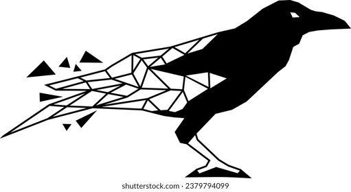 black and white mozaik crow 