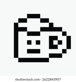 black and white mug pixel art icon vector illustration.