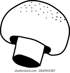 Black and White Mushroom Underside Vector Icon Illustration