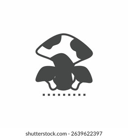 Black and white mushroom vector illustration icon. Illustration for business. Vector template.