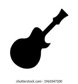 black and white music icon in the form of an electric guitar