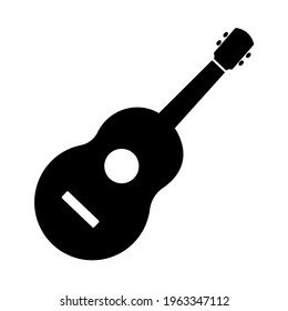 black and white music icon in the form of a guitar
