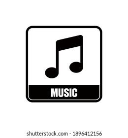 black and white music icon vector graphics