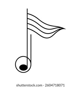 Black and white music note graphic
