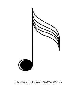 Black and white music note graphic