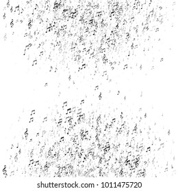 Black and White Music Note Texture. Dance Party Poster Pattern Design. Texture with Note Icons. Invitation Print Design Background.