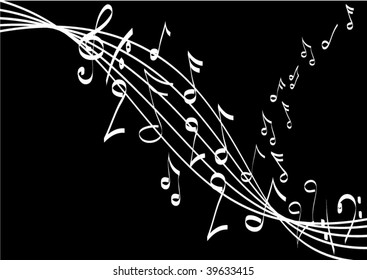 Black and white music theme vector