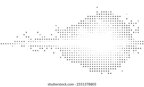 Black and White music wave modern style Vector Halftone Pattern for Product Banners and Covers, Illustration halftone effect round shape