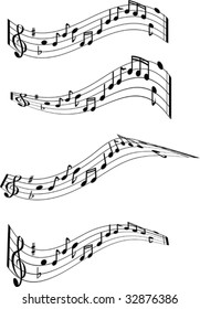 black and white musical notes illustrated chords