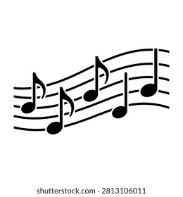 Black and white musical notes on a stave symbolizing music composition and harmony