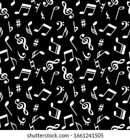 black and white music notes backgrounds