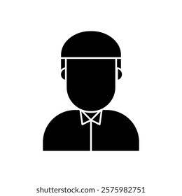 Black and white muslim child icon illustration design, Islamic Ramadan icon