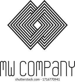 Diseño del logotipo de la empresa Black & White MW Initials