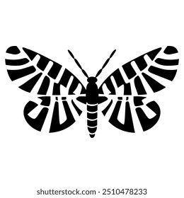 Black and white mystical celestial moth. Exotic butterfly illustrations with elegant intricate wing patterns. Esoteric handdrawn element. Perfect for tattoo designs, logos and nature-design projects. 