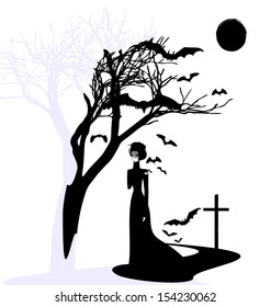 black and white mystical fantasy: black gothic dame