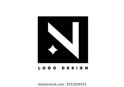 negro blanco N letras corporativas logo logo diseño con estrella adecuado para un negocio o empresa