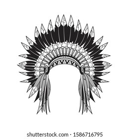 Black And White Native American Headdress