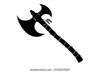 Black and white native American tomahawk vector illustration 