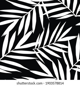 Black and white natural seamless pattern.