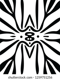 Black and white natural tribal mask symbol abstract vector pattern decorative shape design for many creative ideas