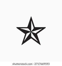 Ícone de Vetor de Estrela Náutica Preto-e-Branco