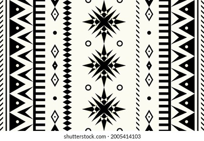 black and white Navajo seamless pattern. Aztec abstract geometric print. ethnic hipster backdrop. It can be used for wallpaper, carpet, background, fabric, paper, postcards