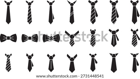Black and white necktie and bowtie graphic illustration
