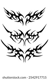 black and white neo tribal wings tattoo design