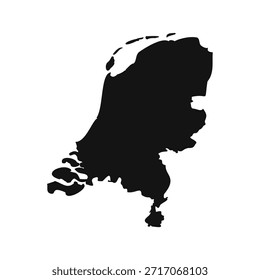 Blanco y negro Países Bajos Mapa simple
