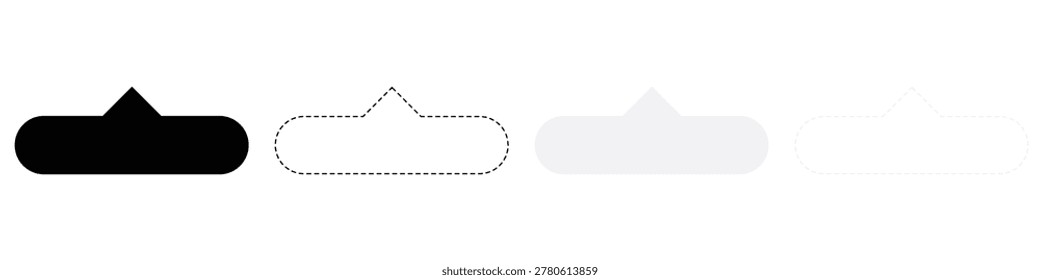 Black and White Neumorphic Tooltip Bubble With Pointer Up and Shadow