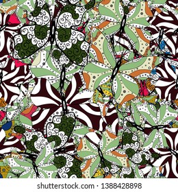 Black, white and neutral on colors. Doodles pattern. Vector. Tender fabric pattern. Seamless Abstract interesting background.