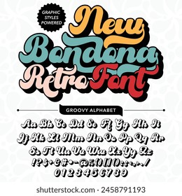 Black and White New Bondona Retro Vintage Display bold Font alphabet.