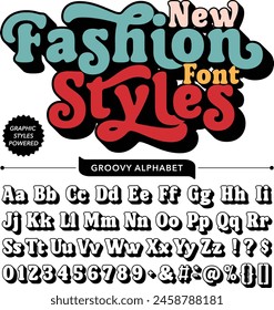 Black and White New Fashion Styles Retro Vintage Display bold Font alphabet