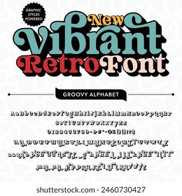 Black and White New Vibrant Retro Vintage Display bold Font alphabet