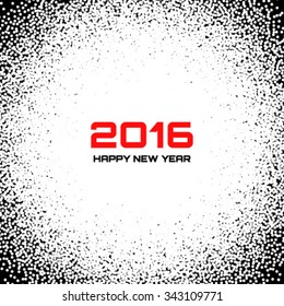 Black - White New Year 2016 Snow Flake Background, vector illustration