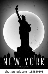 Black White New York City Poster