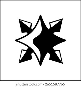 A black and white ninja shuriken silhouette illustration vector design. Suitable for logos, icons, posters, advertisements, banners, companies, t-shirt designs, stickers, and websites.