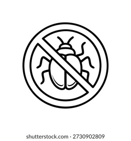 Preto e branco, sem bug ícone vetor, segurança cibernética, antivírus, proteção contra malware, sinal