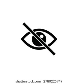 Black and white no eye icon