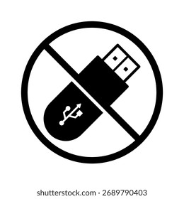 Black and White No Flashdisk Sign