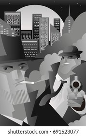 black and white noir pulp mafia organized crime in the city 