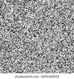 Black white noise. Grayscale pixel texture. Random square pattern. Abstract digital static.