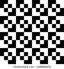 Black and White Non Traditional Check seamless pattern background