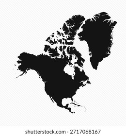Black and White North America Simple Map