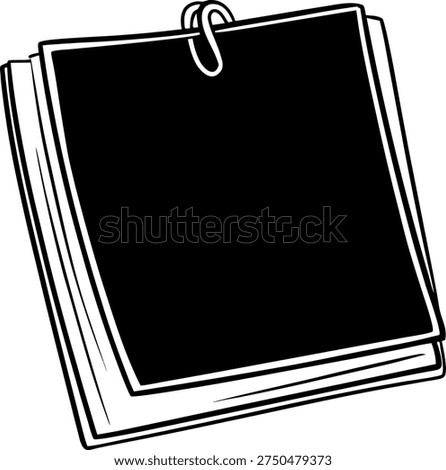 Black and White Note vector icon for use.