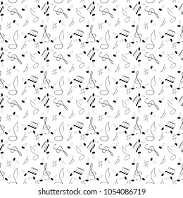 black and white notes. Seamless
