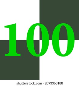 black and white number 100, chessboard design concept