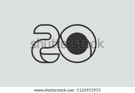 black and white number 20 logo design suitable for a company or business
