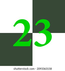 negro y blanco número 23, concepto de diseño de tablero de ajedrez